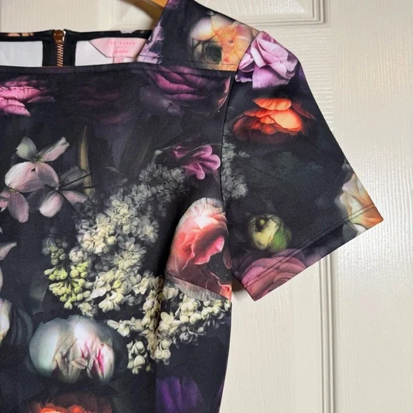 Ted Baker Tamary Shadow Floral Skater Dress Size 1= US 4 - Picture 6 of 13